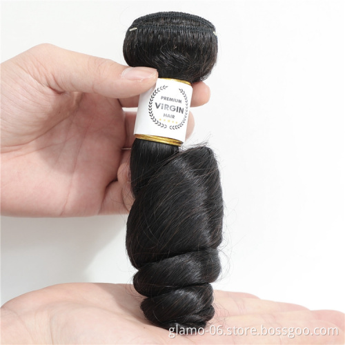 100% Unprocessed Human Hair Bundles Virgin Cuticle Aligned Hair Extension Deep Brazilian Hairs Loose Wave Bundles With Closure